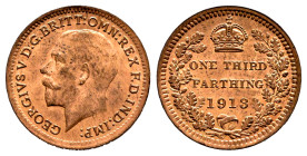 Great Britain. George V. 1/3 farthing. 1913. London. (Km-823). Ae. 0,92 g. Original luster. Mint state. Est...60,00. 

Spanish description: Gran Bre...
