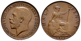 Great Britain. George V. 1/2 penny. 1911. (Km-809). Ae. 5,73 g. Choice VF. Est...15,00. 

Spanish description: Gran Bretaña. George V. 1/2 penny. 19...