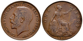Great Britain. George V. 1 penny. 1921. (Km-810). Ae. 9,37 g. Almost VF. Est...15,00. 

Spanish description: Gran Bretaña. George V. 1 penny. 1921. ...