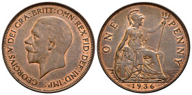 Great Britain. George V. 1 penny. 1936. (Km-838). Ae. 9,55 g. It retains some luster. AU. Est...25,00. 

Spanish description: Gran Bretaña. George V...