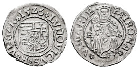 Hungary. Ludwig II. Dinero. 1526. (Huszár-841). Anv.: LVDOVICVS R VNGAR. Rev.: PATRONA VNGARIE. Ag. 0,54 g. The digit 2 of the date as Z. Almost XF. E...