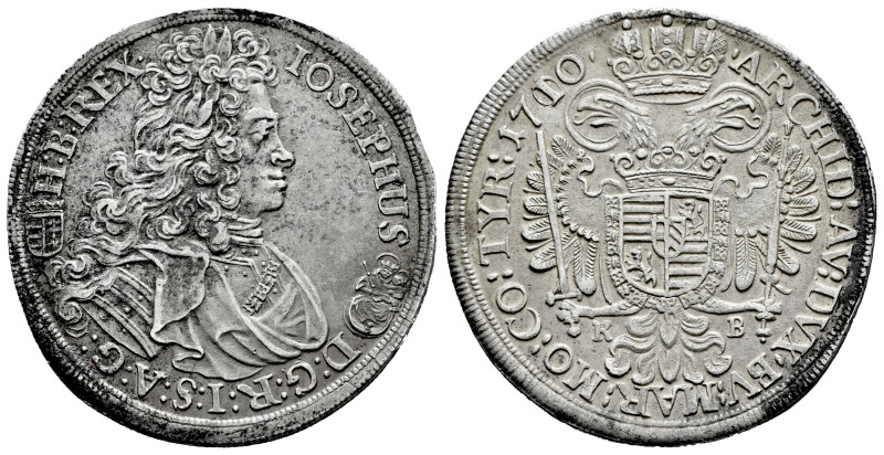 Hungary. Joseph I. 1/2 thaler. 1710/00. Kremnitz. KB. (Cal-281). Ag. 14,12 g. Sc...