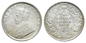 British India. George V. 2 annas. 1915. Calcutta. (Km-515). Ag. 1,48 g. XF/AU. Est...30,00. 

Spanish description: India Británica. George V. 2 anna...