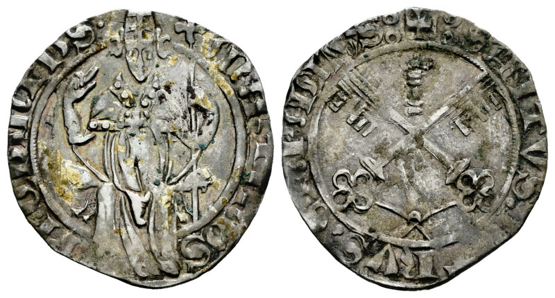 Italy. Papal States. Martin V (1417-1431). Gros. Avignon. (Duplessy-1826). Ag. 1...
