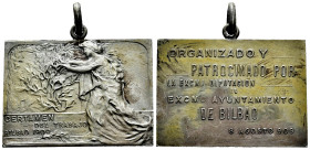 Spain. Medal. 1909. Bilbao. Anv.: CERTAMEN DEL TRABAJO / BILBAO 1909. 18,43 g. Silver-plated metal. AU. Est...30,00. 

Spanish description: España. ...