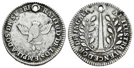 Bolivia. Medal. 1841. (Burnett-127). (Fonrobert-9877). Anv.: GRATITUD DE LOS EMPLEADOS DE SUCRE. Rev.: AL ILUSTRE VENCEDOR DE INGAVI. Ag. 3,22 g. Hole...