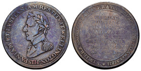 Great Britain. Medal. 1812. (V-732). Ae. 8,05 g. Victorias de Wellington sobre Napoleón en España y Portugal. 27 mm. Almost VF. Est...25,00. 

Spani...