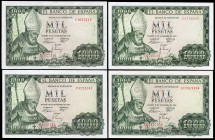 1000 pesetas. 1965. Madrid. (Ed 2017-471a). November 19, San Isidoro. Lot of 4 banknotes. Mint state. Est...60,00. 

Spanish description: 1000 peset...