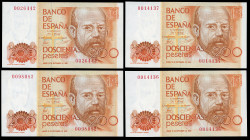 200 pesetas. 1980. Madrid. (Ed 2017-480). September 16, Leopoldo Alas "Clarín". Without serie. 4 baknotes. Mint state. Est...30,00. 

Spanish descri...