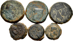 Lot of 6 Iberian bronzes from Malaka. TO EXAMINE. F/Choice F. Est...150,00. 

Spanish description: Lote de 6 bronces ibéricos de Malaka. A EXAMINAR....