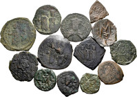 Lot of 14 coins of the Byzantine Empire. Variety of emperors, values and mints. Includes scarces types. Ae. TO EXAMINE. Almost F/VF. Est...100,00. 
...