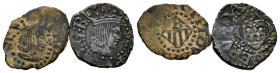 Lot of 2 coins of 1 dinero of Philip III, Banyoles and Gerona. TO EXAMINE. VF. Est...50,00. 

Spanish description: Lote de 2 monedas de 1 dinero de ...