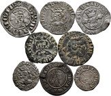 Lot of 8 coins from the Kingdom of Mallorca, medieval times. Different values and kings. Interesting lot. Ve. TO EXAMINE. Choice F/Choice VF. Est...18...