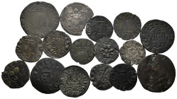 Lot of 16 coins from the Middle Ages. Different values of the Crown of Aragon and the Kingdom of Castile and León. Variety of mints, including some ra...