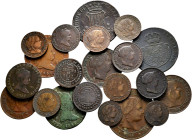 Lot of 21 coins of Isabel II. Wide variety of values, mints and dates. All different. Interesting lot. Ae. TO EXAMINE. Choice F/Choice VF. Est...150,0...