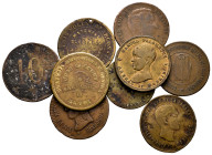Lot of 9 advertising token from the time of Alfonso XII and XIII. Different shops, locations and dates. Ae. TO EXAMINE. F/VF. Est...30,00. 

Spanish...