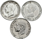 Lot of 3 coins of 50 cents of the Centenary, 1880, 1892 and 1926. TO EXAMINE. Choice VF/XF. Est...30,00. 

Spanish description: Lote de 3 monedas de...