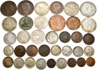 Lot of 36 coins of the Centenary of the Peseta, 16 copper (4 of 1 cent (1870, 1906, 1912, 1913), 6 of 2 cents (1870, 1904 (2), 1905, 1911, 1912), 3 of...