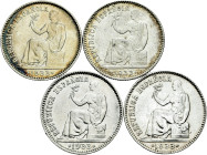 Lot of 4 silver pesetas from 1933. TO EXAMINE. XF/Almost MS. Est...60,00. 

Spanish description: Lote de 4 pesetas de plata 1933. A EXAMINAR. EBC/SC...