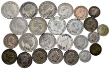 Lot of 25 coins from Germany, Prussia. Different values: 1/6 Thaler of Friedrich Wilhelm III 1822 A, 1825 A, 1828 D, 1839 A, 1840 D, Friedrich Wilhelm...