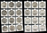 United States. Magnificent collection of 24 1 Dollar "American Silver Eagle" type coins from 1986 to 2009. All uncirculated with original luster, some...