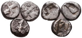 Lot of 3 Achaemenidae. Darius I to Xerxes II, ca. 485-420 B.C. AR Siglos. 

Condition: Very Fine 

 Weight: 14.9 gr Diameter: lot
