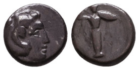 Greek Obol, Ca. 350-300 BC. AR. Reference: 

Condition: Very Fine 

 Weight: 1.1 gr Diameter: 10.6 mm
