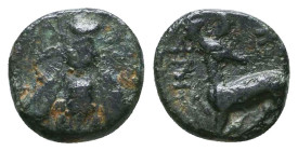 Greek Coins. 4th - 3rd century B.C. AE Reference: 

Condition: Very Fine

 Weight: 0.9 gr Diameter: 10.2 mm