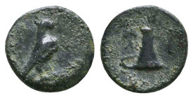 Greek Coins. 4th - 3rd century B.C. AE Reference: 

Condition: Very Fine

 Weight: 0.6 gr Diameter: 9.5 mm