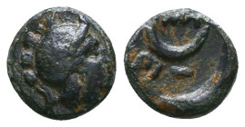 Greek Coins. 4th - 3rd century B.C. AE Reference: 

Condition: Very Fine

 Weight: 0.9 gr Diameter: 9.5 mm