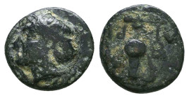 Greek Coins. 4th - 3rd century B.C. AE Reference: 

Condition: Very Fine

 Weight: 1.4 gr Diameter: 11.2 mm