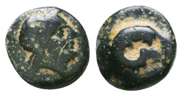 Greek Coins. 4th - 3rd century B.C. AE Reference: 

Condition: Very Fine

 Weight: 0.8 gr Diameter: 9 mm