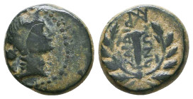 Greek Coins. 4th - 3rd century B.C. AE Reference: 

Condition: Very Fine

 Weight: 3.2 gr Diameter: 14mm