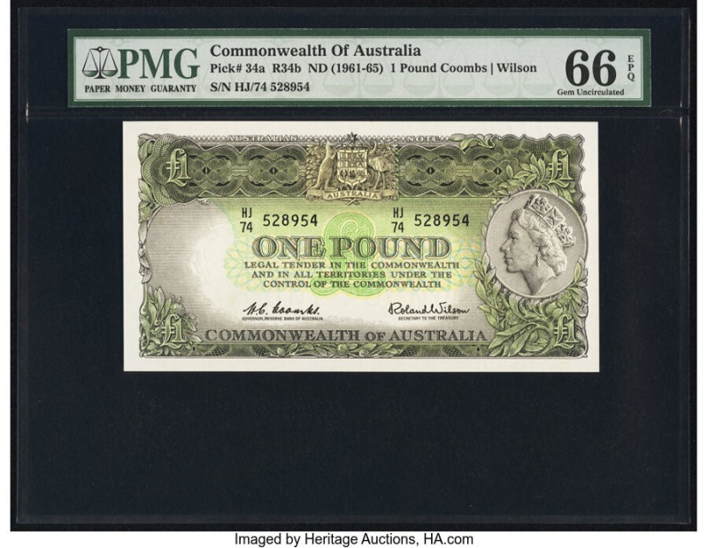 Australia Commonwealth Bank of Australia 1 Pound ND (1961-65) Pick 34a R34 PMG G...