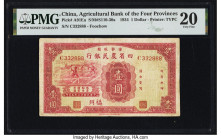 China Agricultural Bank of the Four Provinces, Foochow 1 Dollar 1934 Pick A91Ea S/M#S110-30a PMG Very Fine 20. A restoration is noted on this example....