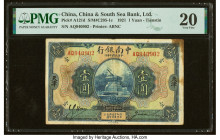 China China & South Sea Bank, Limited, Tientsin 1 Yuan 1.10.1921 Pick A121d S/M#C295-1c PMG Very Fine 20. Stains are present on this example. 

HID098...