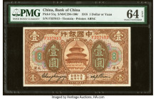 China Bank of China, Tientsin 1 Dollar or Yuan 9.1918 Pick 51q S/M#C294-100r PMG Choice Uncirculated 64 EPQ. 

HID09801242017

© 2022 Heritage Auction...