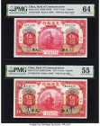 China Bank of Communications, Tientsin 5 Yuan 1.10.1914 Pick 117s1; 117s2 Two Examples PMG Choice Uncirculated 64; About Uncirculated 55. 

HID0980124...