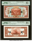 China Bank of Communications, Chungking 50 Yuan 1941 Pick 161as1; 161as2 Front and Back Specimen PMG Choice Uncirculated 63; Choice Uncirculated 64. T...
