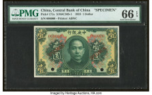China Central Bank of China 1 Dollar 1923 Pick 171s S/M#C305-1 Specimen PMG Gem Uncirculated 66 EPQ. Two POCs. 

HID09801242017

© 2022 Heritage Aucti...