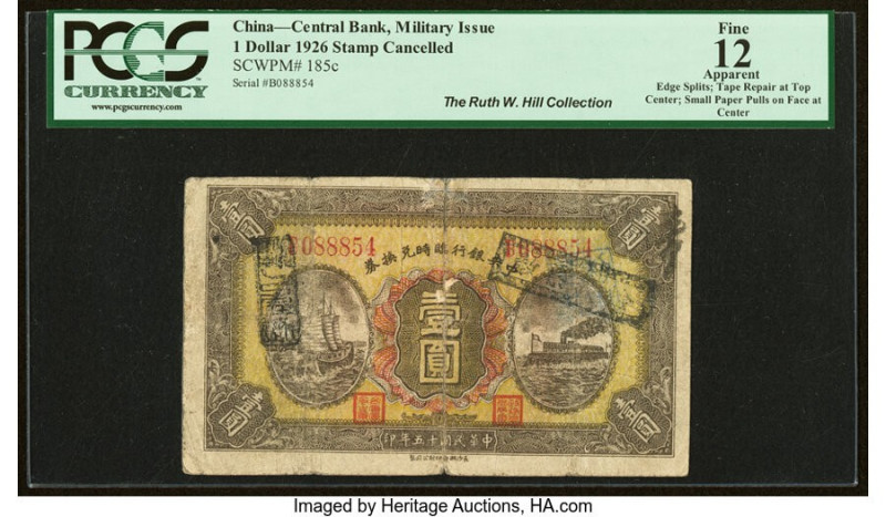 China Central Bank of China 1 Dollar 1926 Pick 185c S/M#C305-21a PCGS Apparent F...