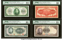 China Central Bank of China Group Lot of 8 Examples PMG Choice Uncirculated 64 EPQ; Choice Uncirculated 64; Choice Uncirculated 63 (2); Choice About U...