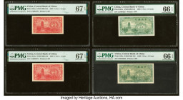 China Central Bank of China 1 Fen = 1 Cent 1939 Pick 224a Two Examples PMG Superb Gem Unc 67 EPQ (2); China Central Bank of China 5 Fen = 5 Cents 1939...