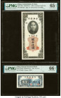 China Central Bank of China 5 Customs Gold Units 1930 Pick 326c S/M#C301-4 PMG Gem Uncirculated 65 EPQ; China Hunan Provincial Bank 10 Cents 1938 Pick...