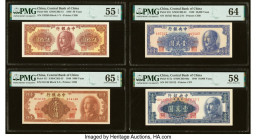 China Central Bank of China Group Lot of 4 Examples PMG Gem Uncirculated 65 EPQ; Choice Uncirculated 64; About Uncirculated 55 EPQ; Choice About Unc 5...