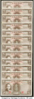 China Farmers Bank of China 1 Yuan 1941 Pick 474 Twelve Examples Very Fine-About Uncirculated. Stains are present on several examples. 

HID0980124201...