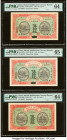 China Market Stabilization Currency Bureau 50 Coppers 1915 Pick 602e (2); 602r Issued (2) / Remainder PMG Choice Uncirculated 64; Gem Uncirculated 65 ...