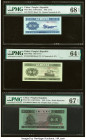 China People's Bank of China 2; 5 Fen; 2 Jiao 1953 Pick 861a; 862a; 864 Three Examples PMG Superb Gem Unc 68 EPQ; Choice Uncirculated 64 EPQ; Superb G...