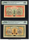 China Market Stabilization Currency Bureau; Kiangsi; Heilingkiang 50; 100 Coppers 1915 Pick 602e; 603d Two Examples PMG Choice Uncirculated 64; Choice...
