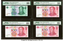 China People's Bank of China Group Lot of 8 Examples PMG Superb Gem Unc 68 EPQ (2); Superb Gem 67 EPQ (2); Gem Uncirculated 66 EPQ (3); Choice About U...